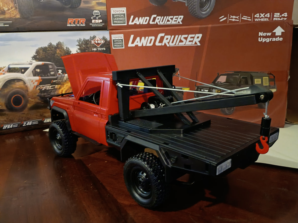 MN Models - MN82T Universal 1/12 Trail Tow Rig RC Car with Mechanical Recovery Crane and 2-Speed Proportional 4WD (Red)