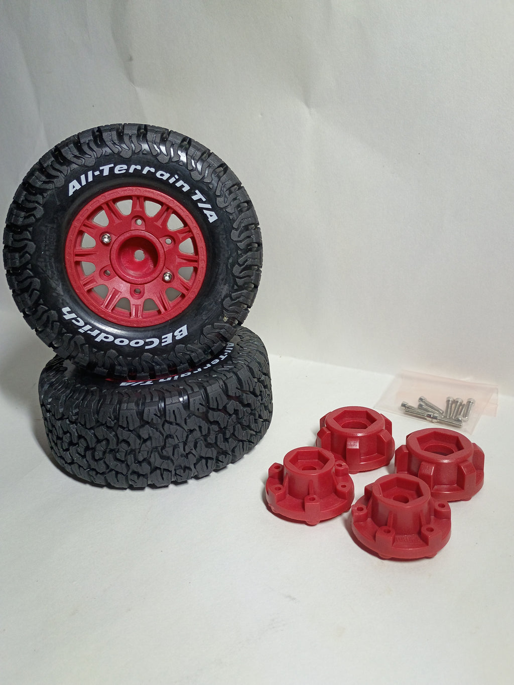 Multi-Hex 1:10 Scale RC Short Course Truck & Desert Crawler Tires with Detachable 12mm/14mm/17mm Hub Adapters (1 Pair)