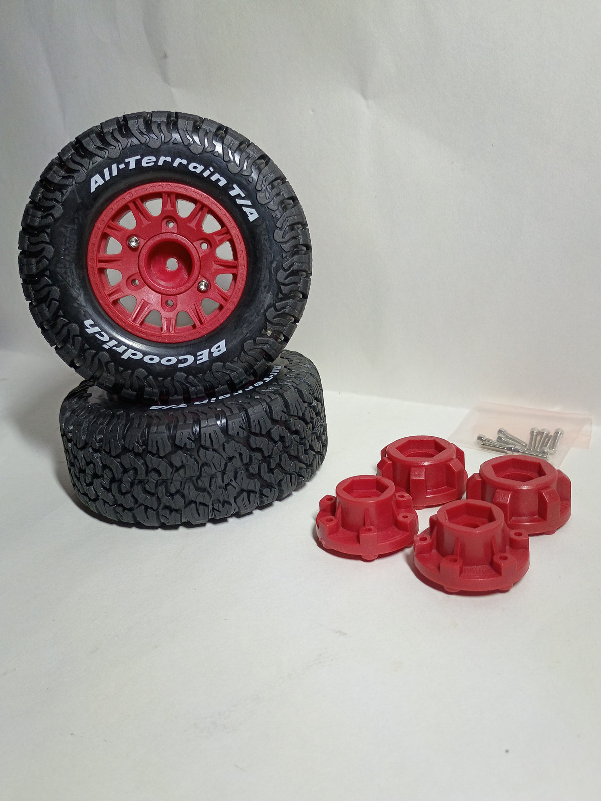 Multi-Hex 1:10 Scale RC Short Course Truck & Desert Crawler Tires with Detachable 12mm/14mm/17mm Hub Adapters (1 Pair)